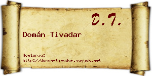 Domán Tivadar névjegykártya