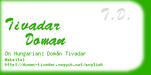 tivadar doman business card