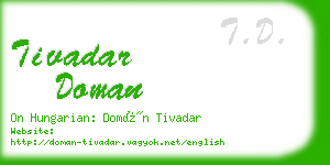 tivadar doman business card